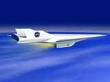 A white X-43A Hyper-X research vehicle...