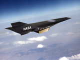 A black X-43A Hyper-X research vehicle...