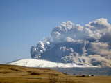 Eruption at Eyjafjallajökull volcano...