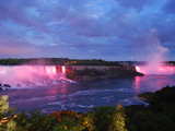 The US and Canadian Niagara Falls at dusk...