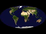 A Mollweide projection of a visible Earth image...